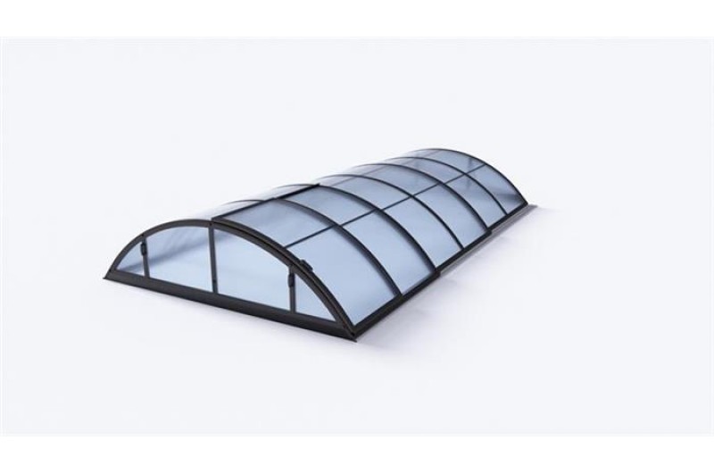 Acoperitoare policarbonat pentru piscine pana la 8.5 x 4.15m, KLASIK CLEAR B antracit . TRANSPORT  GRATUIT !