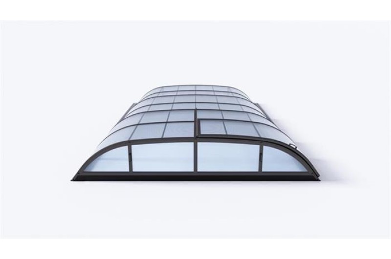 Acoperitoare policarbonat pentru piscine pana la 8.50 x 4.64m, DALLAS CLEAR  B antracit . TRANSPORT  GRATUIT !