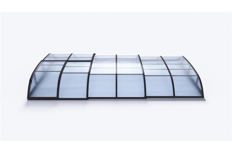 Acoperitoare policarbonat pentru piscine pana la 8.50 x 4.64m, DALLAS CLEAR  B antracit . TRANSPORT  GRATUIT !