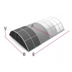 Acoperitoare policarbonat transparent pentru piscine pana la 6.35 x 3.65m, DALLAS CLEAR A SILVER . TRANSPORT  GRATUIT !