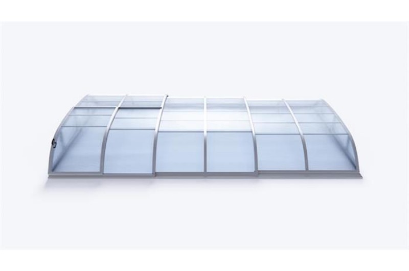 Acoperitoare policarbonat transparent pentru piscine pana la 6.35 x 3.65m, DALLAS CLEAR A SILVER . TRANSPORT  GRATUIT !