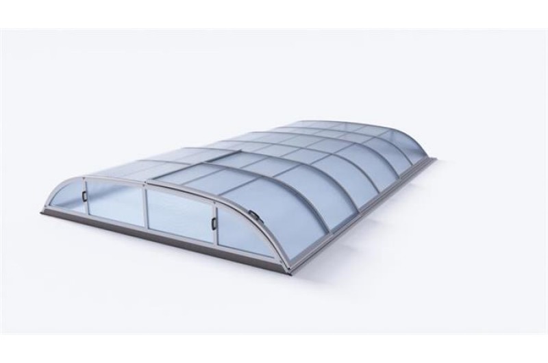 Acoperitoare policarbonat transparent pentru piscine pana la 6.35 x 3.65m, DALLAS CLEAR A SILVER . TRANSPORT  GRATUIT !