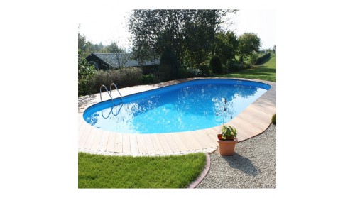 Piscina ovala 800 x 416 cm ; adancime 135 cm ; liner 0.8 mm